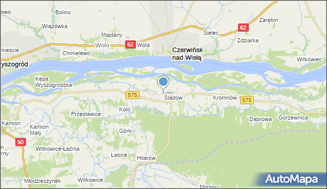 mapa Śladów, Śladów gmina Brochów na mapie Targeo