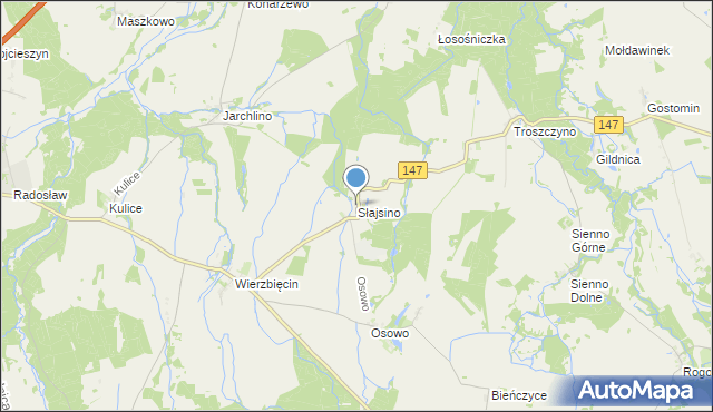 mapa Słajsino, Słajsino na mapie Targeo