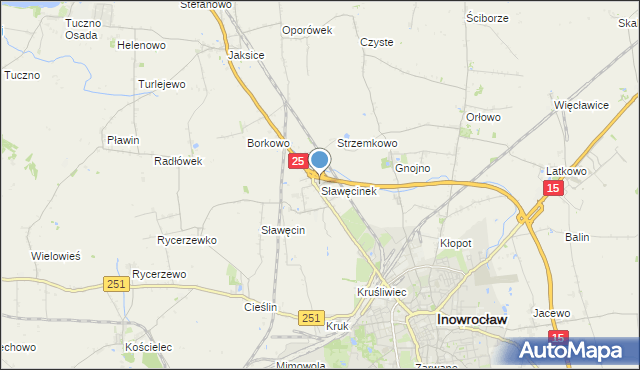 mapa Sławęcinek, Sławęcinek gmina Inowrocław na mapie Targeo