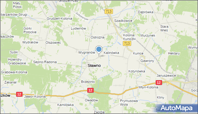 mapa Sławno-Kolonia, Sławno-Kolonia na mapie Targeo