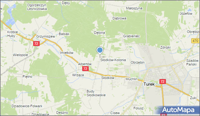 mapa Słodków-Kolonia, Słodków-Kolonia na mapie Targeo