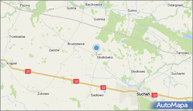 mapa Słodkówko, Słodkówko na mapie Targeo