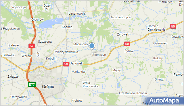 mapa Słomczyn, Słomczyn gmina Grójec na mapie Targeo