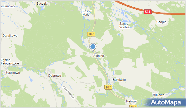mapa Słonino, Słonino na mapie Targeo
