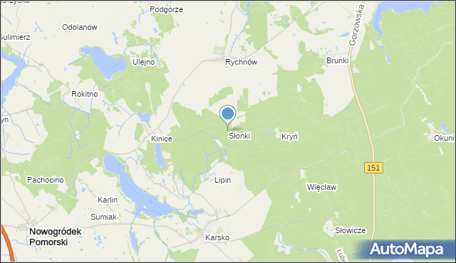 mapa Słonki, Słonki na mapie Targeo