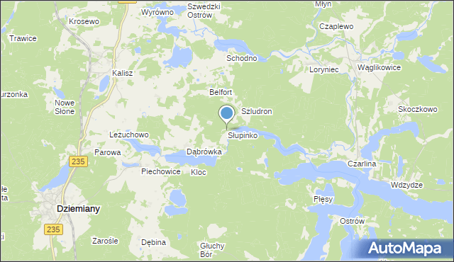 mapa Słupinko, Słupinko na mapie Targeo
