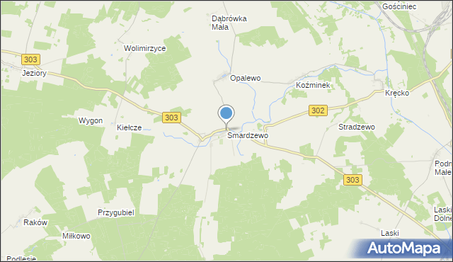 mapa Smardzewo, Smardzewo gmina Szczaniec na mapie Targeo