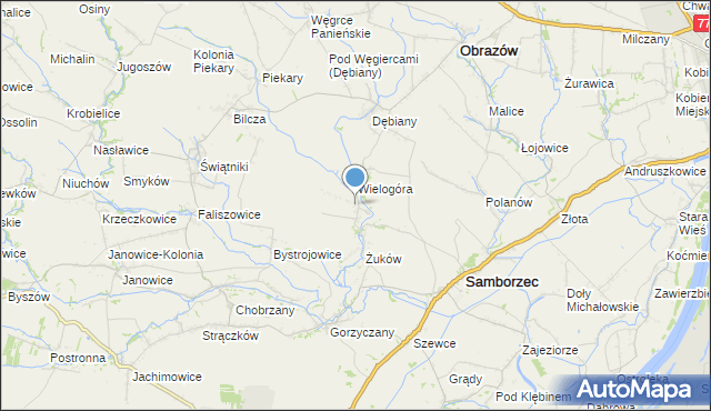 mapa Śmiechowice, Śmiechowice gmina Samborzec na mapie Targeo