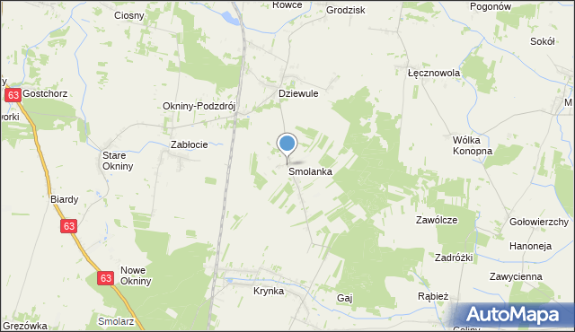 mapa Smolanka, Smolanka gmina Zbuczyn na mapie Targeo