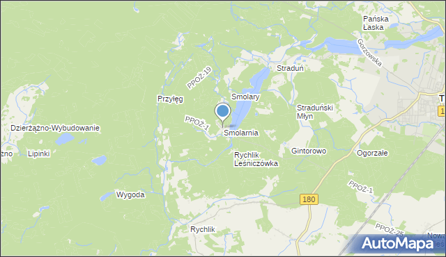 mapa Smolarnia, Smolarnia gmina Trzcianka na mapie Targeo
