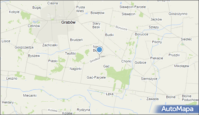 mapa Smolice, Smolice gmina Grabów na mapie Targeo