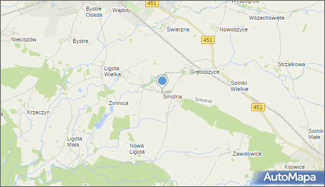 mapa Smolna, Smolna gmina Oleśnica na mapie Targeo
