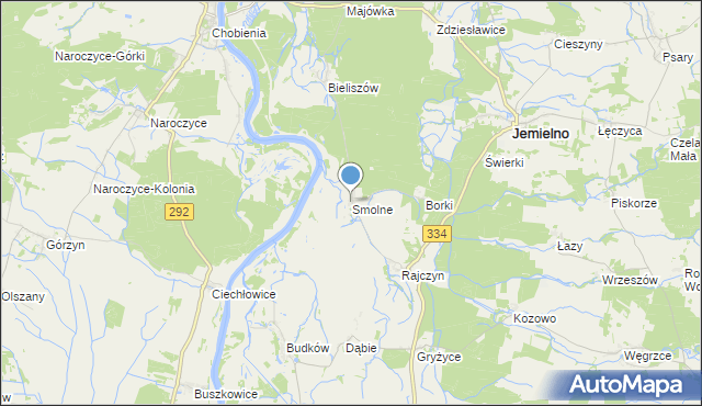 mapa Smolne, Smolne gmina Jemielno na mapie Targeo