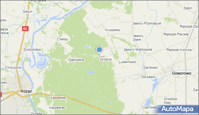 mapa Smólnik, Smólnik gmina Goworowo na mapie Targeo