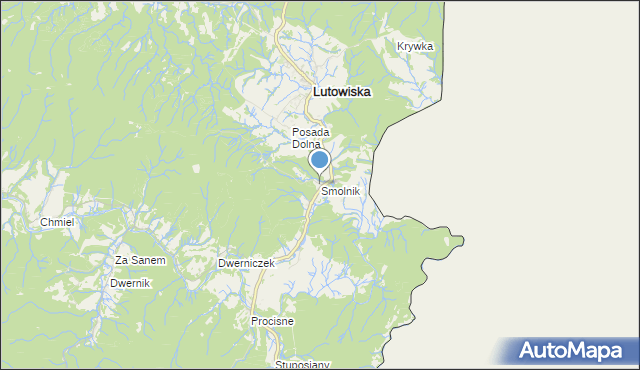 mapa Smolnik, Smolnik gmina Lutowiska na mapie Targeo