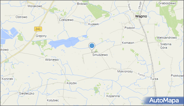 mapa Smuszewo, Smuszewo gmina Damasławek na mapie Targeo