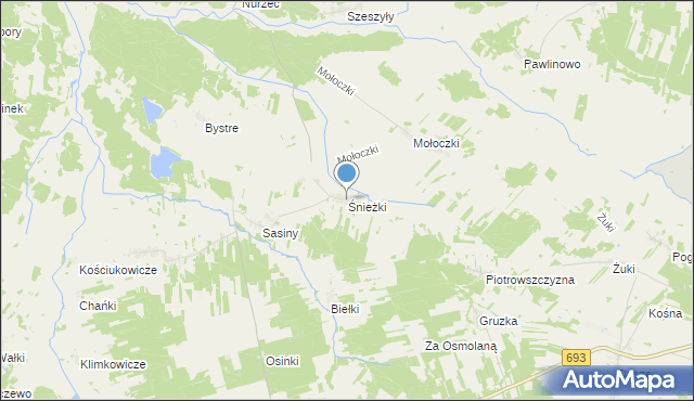 mapa Śnieżki, Śnieżki na mapie Targeo