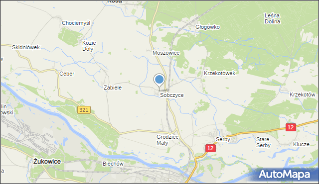 mapa Sobczyce, Sobczyce na mapie Targeo