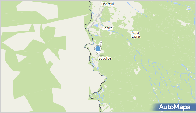 mapa Sobolice, Sobolice gmina Przewóz na mapie Targeo