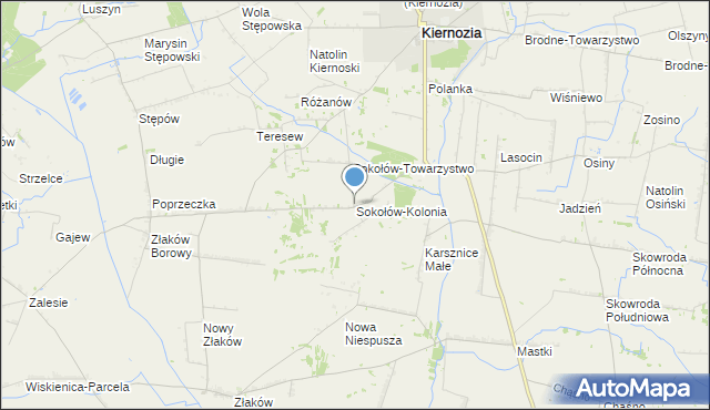 mapa Sokołów-Kolonia, Sokołów-Kolonia na mapie Targeo