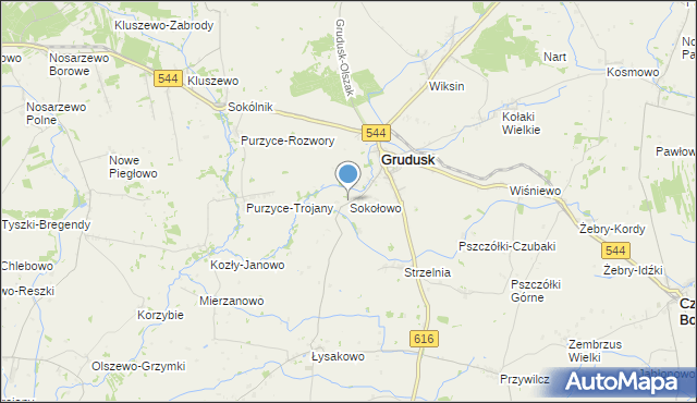 mapa Sokołowo, Sokołowo gmina Grudusk na mapie Targeo