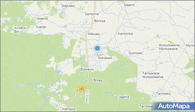 mapa Sokołowo, Sokołowo gmina Lubasz na mapie Targeo