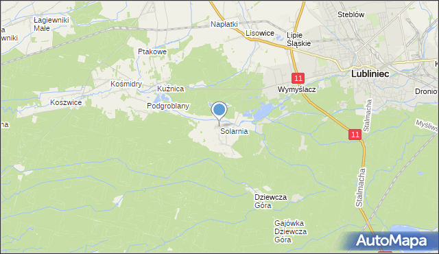 mapa Solarnia, Solarnia gmina Pawonków na mapie Targeo