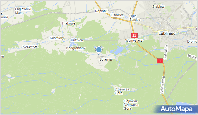 mapa Solarnia, Solarnia gmina Pawonków na mapie Targeo