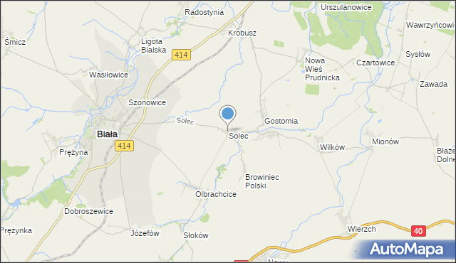 mapa Solec, Solec gmina Biała na mapie Targeo