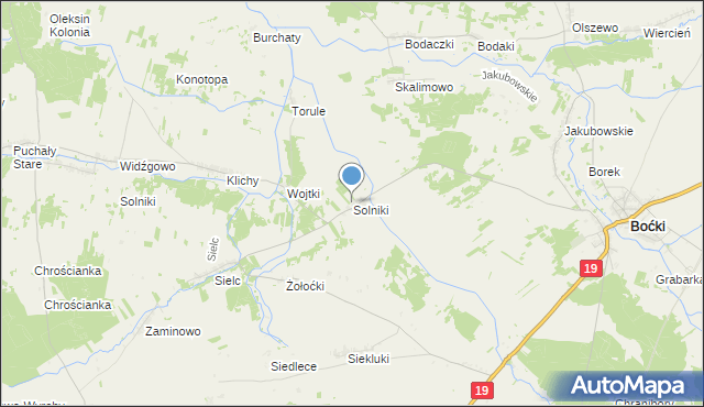 mapa Solniki, Solniki gmina Boćki na mapie Targeo