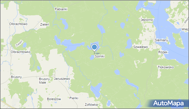 mapa Solniki, Solniki gmina Iława na mapie Targeo