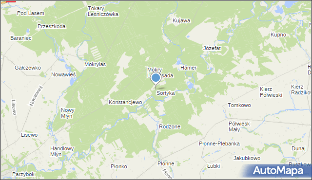 mapa Sortyka, Sortyka na mapie Targeo