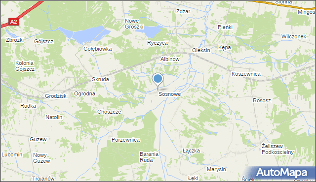 mapa Sosnowe, Sosnowe na mapie Targeo