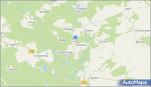 mapa Sowinko, Sowinko na mapie Targeo