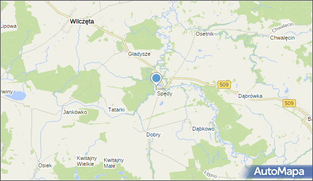 mapa Spędy, Spędy na mapie Targeo