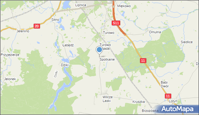 mapa Spotkanie, Spotkanie na mapie Targeo