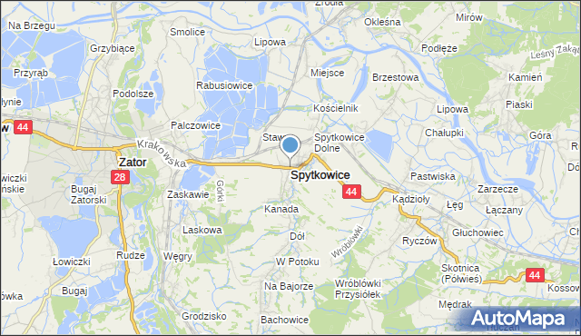 mapa Spytkowice, Spytkowice powiat wadowicki na mapie Targeo