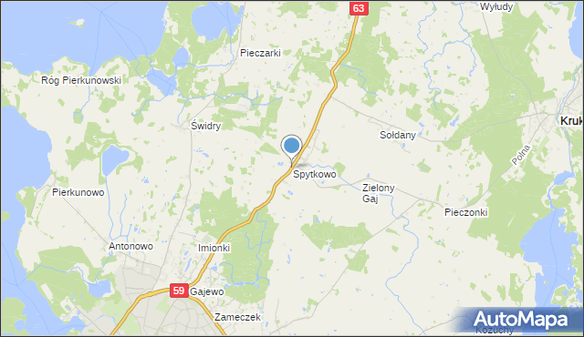 mapa Spytkowo, Spytkowo na mapie Targeo