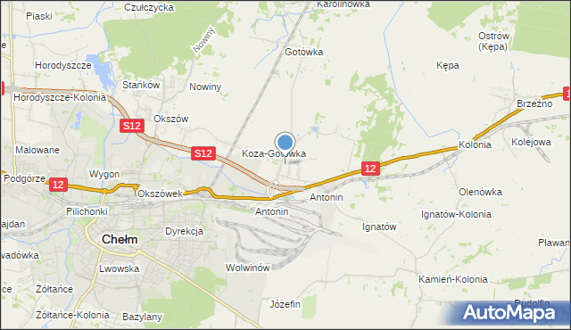 mapa Srebrzyszcze, Srebrzyszcze na mapie Targeo