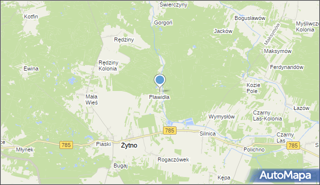 mapa Średniak, Średniak na mapie Targeo