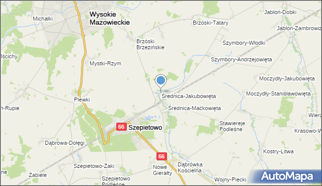 mapa Średnica-Jakubowięta, Średnica-Jakubowięta na mapie Targeo