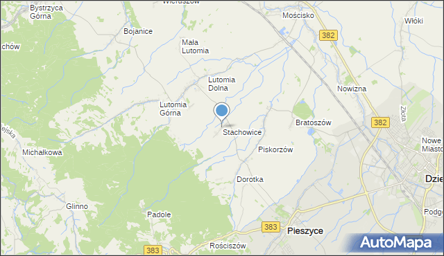 mapa Stachowice, Stachowice na mapie Targeo