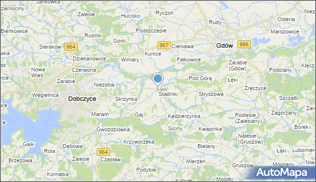 mapa Stadniki, Stadniki gmina Dobczyce na mapie Targeo
