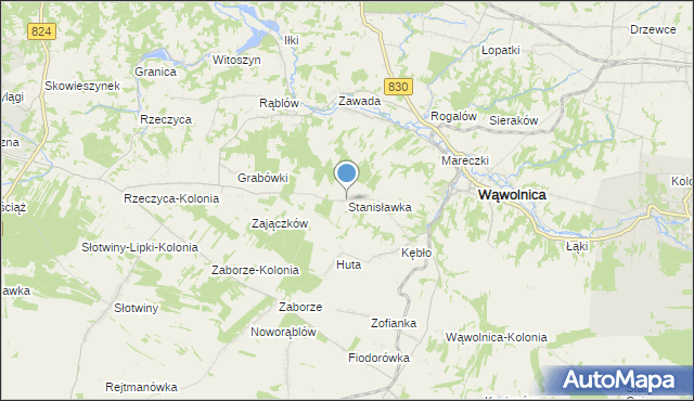 mapa Stanisławka, Stanisławka gmina Wąwolnica na mapie Targeo