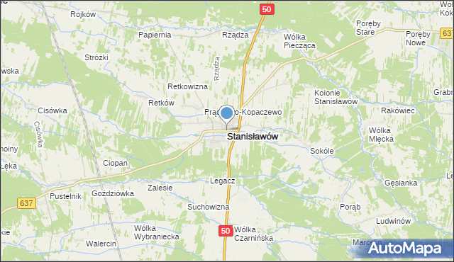 mapa Stanisławów, Stanisławów powiat miński na mapie Targeo