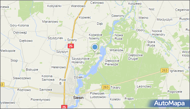 mapa Stanisławowo, Stanisławowo gmina Ślesin na mapie Targeo
