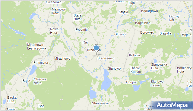 mapa Staniszewo, Staniszewo gmina Kartuzy na mapie Targeo