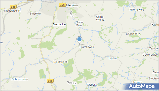 mapa Starczówek, Starczówek na mapie Targeo