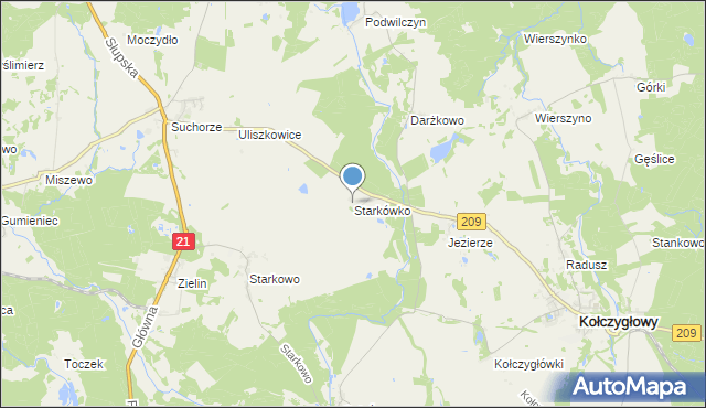 mapa Starkówko, Starkówko na mapie Targeo