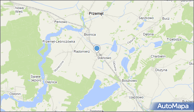 mapa Starkowo, Starkowo gmina Przemęt na mapie Targeo